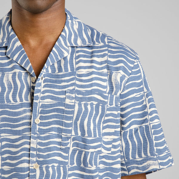 Dedicated Marstrand Wave Tiles S/S Shirt - Blue