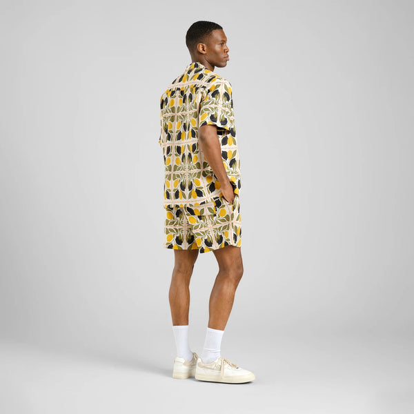 Dedicated Essingen Lemon Tiles Shorts - Oat White