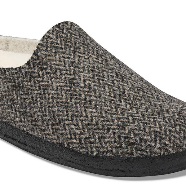 Birkenstock Mens Amsterdam Wrapped Shearling Slipper - Herringbone Grey