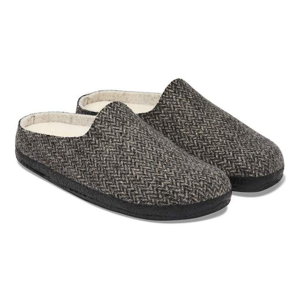 Birkenstock Mens Amsterdam Wrapped Shearling Slipper - Herringbone Grey