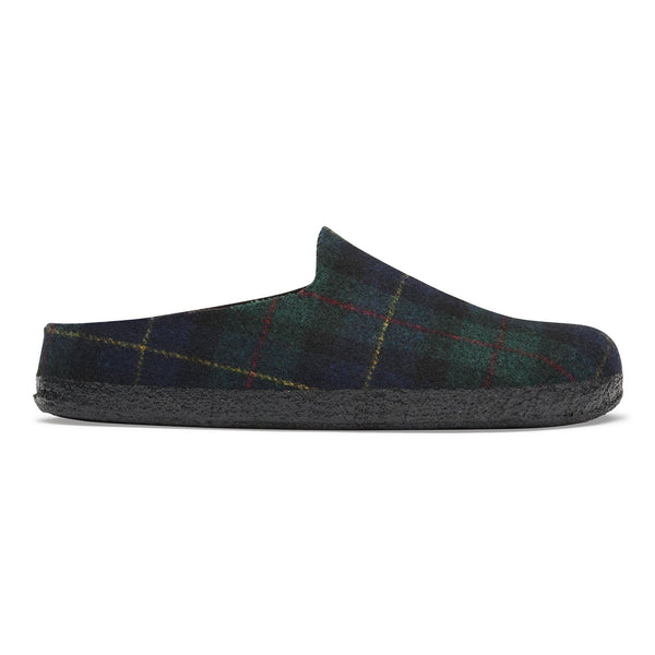 Birkenstock Mens Amsterdam Wrapped Shearling Slipper - Green Navy Plaid