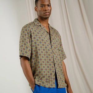 Dedicated Marstrand Medallion S/S Shirt - Ditsy Green