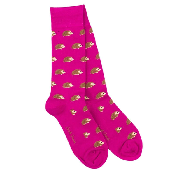Swole Panda Bamboo Hedgehog Socks - Pink