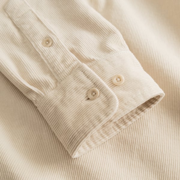 Dedicated Varberg L/S Corduroy Shirt - Oats White