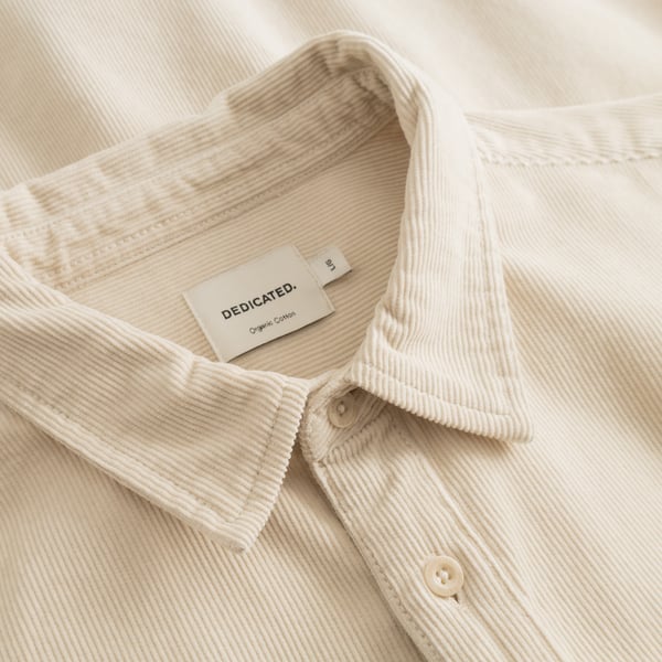 Dedicated Varberg L/S Corduroy Shirt - Oats White