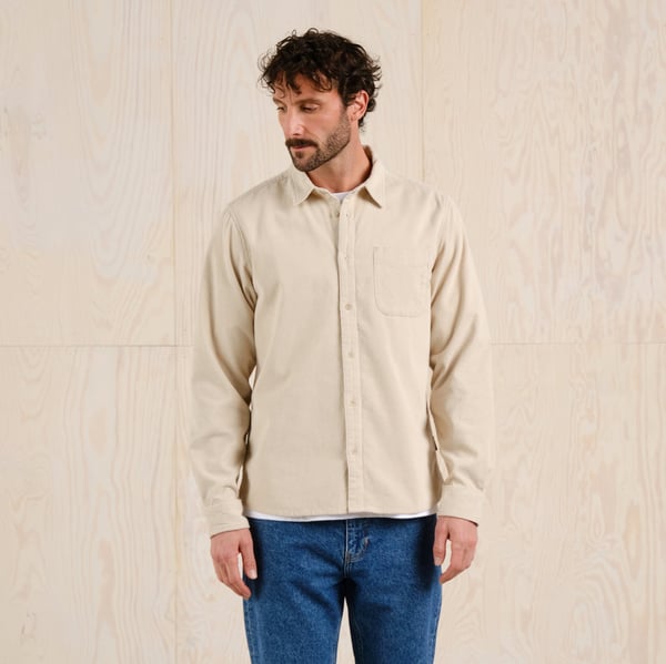 Dedicated Varberg L/S Corduroy Shirt - Oats White