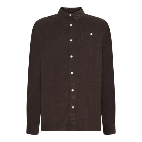 Knowledge Cotton L/S Regular Fit Cord Shirt - Chocolate Torte