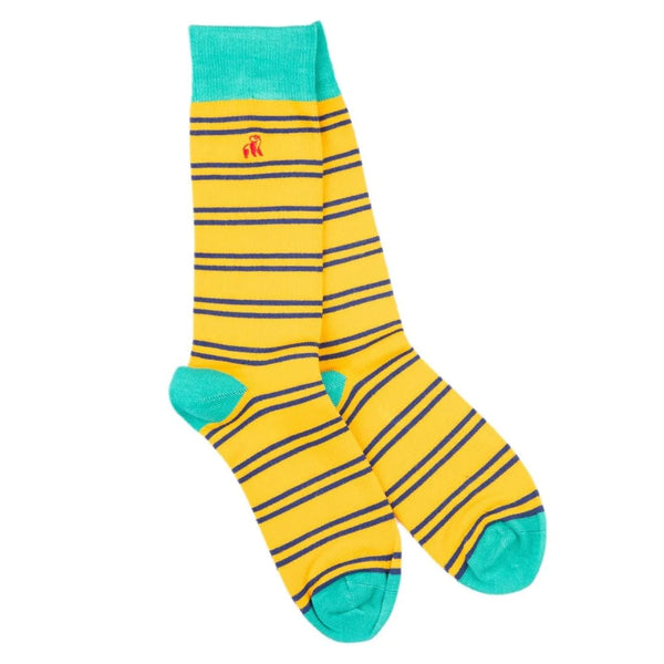 Swole Panda Striped Socks - Yellow/Black