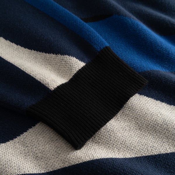Dedicated Mora Wavey Stripe Sweater - Blue