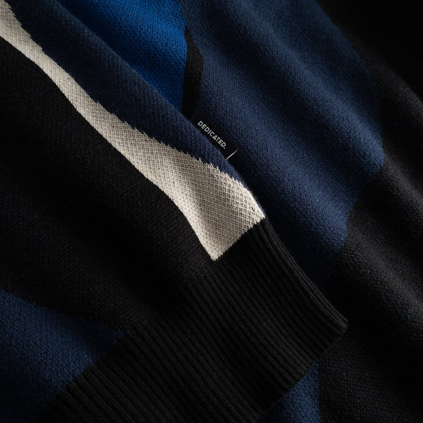 Dedicated Mora Wavey Stripe Sweater - Blue