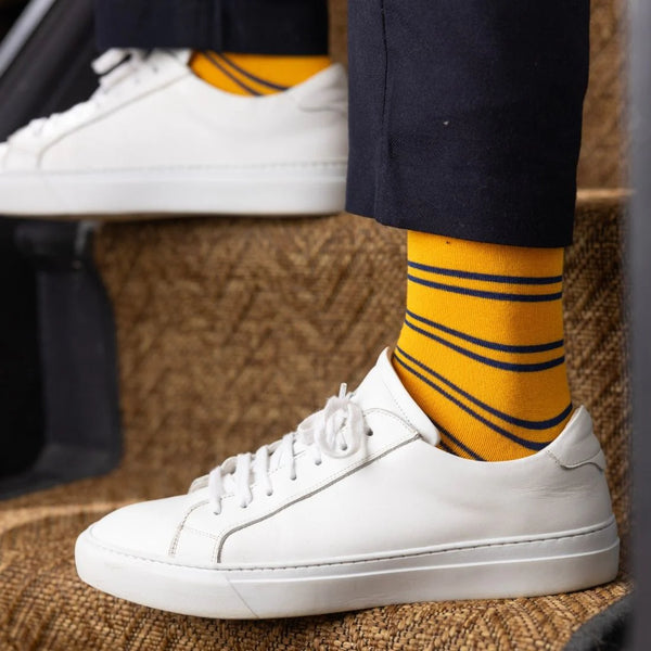 Swole Panda Striped Socks - Yellow/Black
