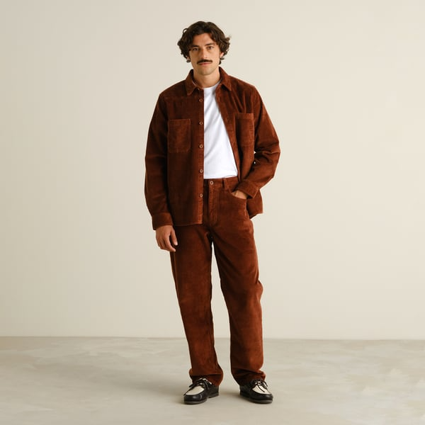 Dedicated Kil Corduroy L/S Overshirt/Shirt - Cappuccino Brown