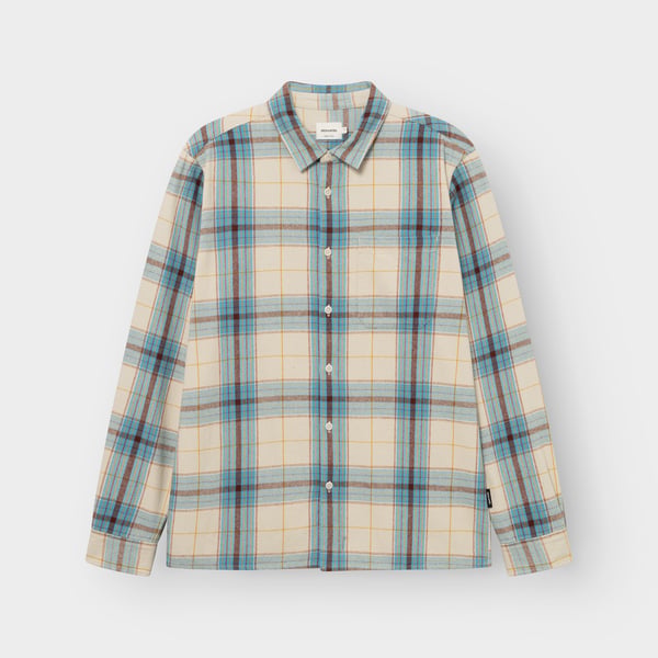 Dedicated Rute Flannel L/S Tartan Check Shirt - Oats White