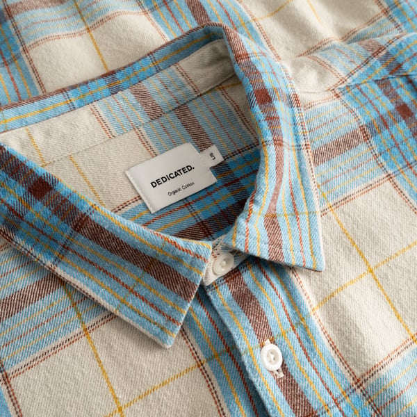 Dedicated Rute Flannel L/S Tartan Check Shirt - Oats White