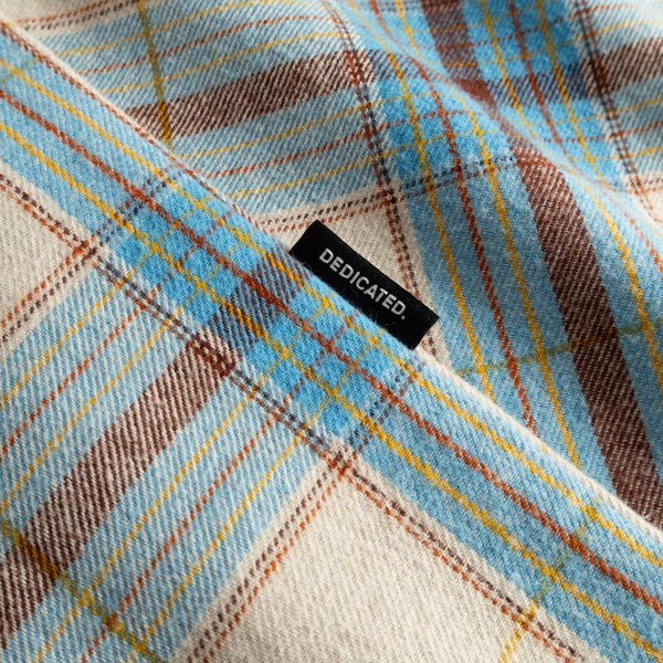 Dedicated Rute Flannel L/S Tartan Check Shirt - Oats White