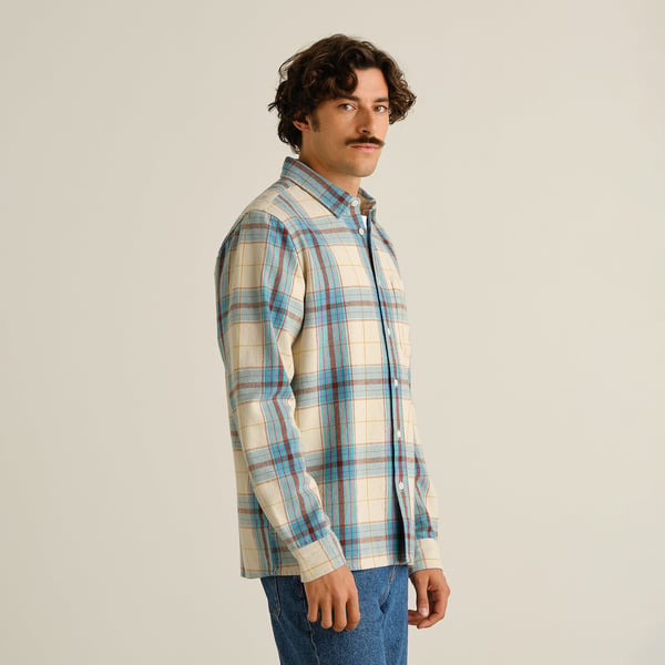 Dedicated Rute Flannel L/S Tartan Check Shirt - Oats White