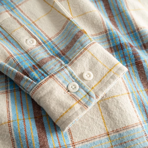Dedicated Rute Flannel L/S Tartan Check Shirt - Oats White