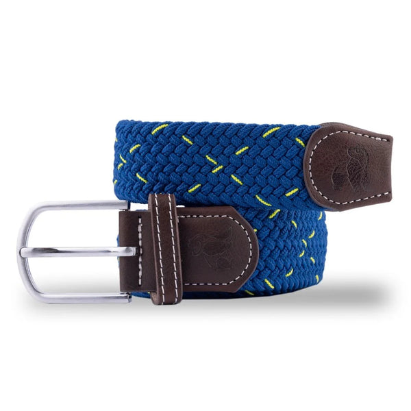 Swole Panda Woven Belt - Navy/Lime Green Dot