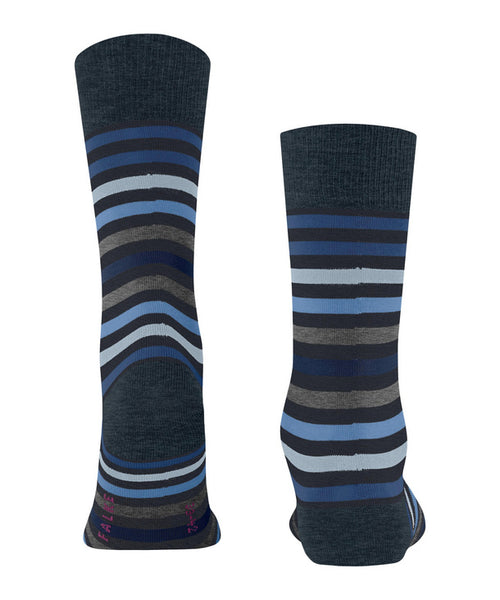 Falke Mens Tinted Stripe Socks - Dark Navy