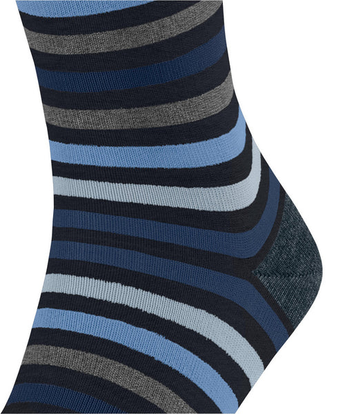 Falke Mens Tinted Stripe Socks - Dark Navy