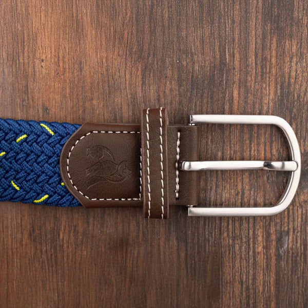 Swole Panda Woven Belt - Navy/Lime Green Dot