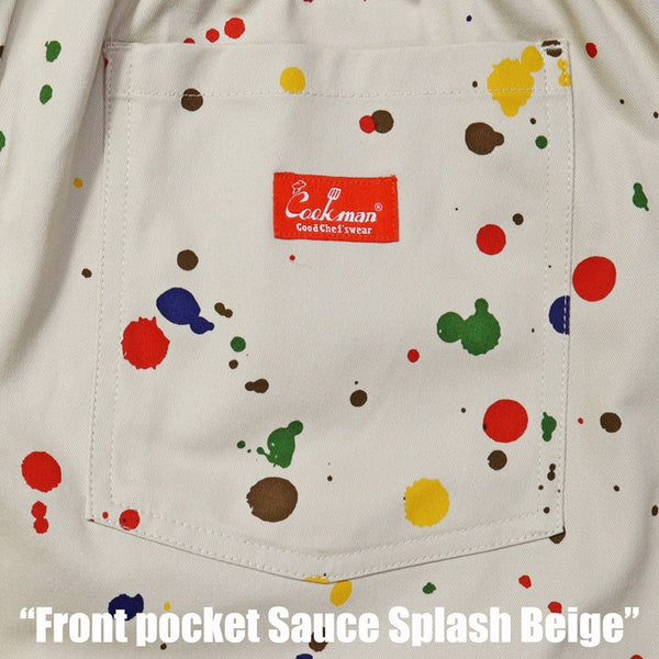 Cookman Chef Short Pants Front Pocket - Sauce Splash - Beige