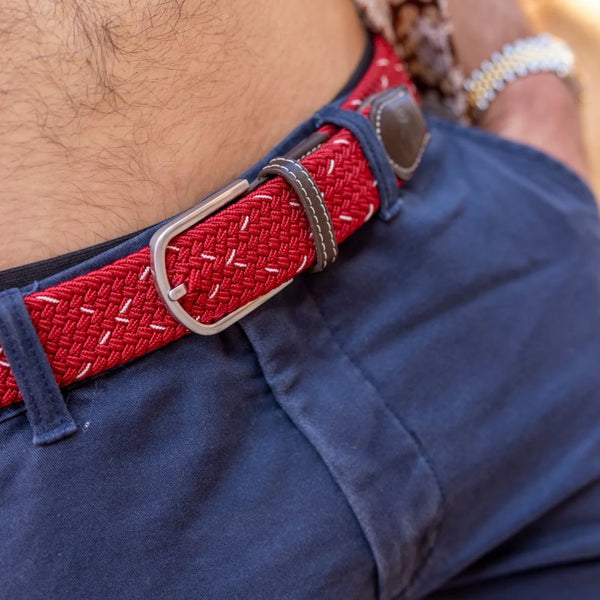 Swole Panda Woven Belt - Red/White Dot
