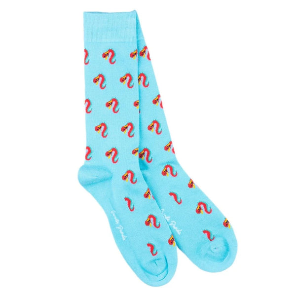 Swole Panda Dragon Socks - Blue/Red