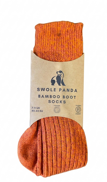 Swole Panda Bamboo Boot Socks - Burnt Orange