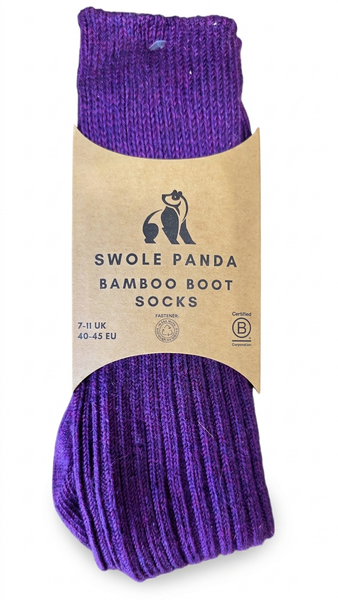 Swole Panda Bamboo Boot Socks - Deep Purple
