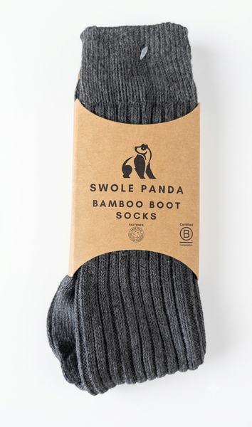 Swole Panda Bamboo Boot Sock - Marl Grey