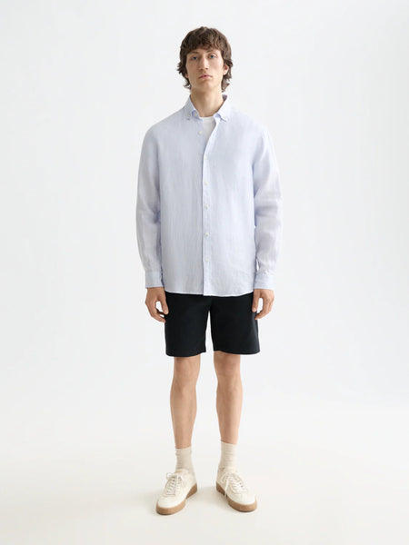 Scotch & Soda Core Linen L/S Button-Down Shirt - Shirt Blue