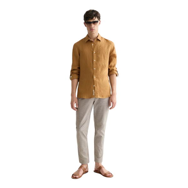 Scotch & Soda Core Linen L/S Shirt - Cathay Spice