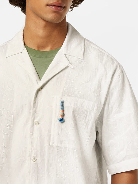 Scotch & Soda Embroidered S/S Shirt - White