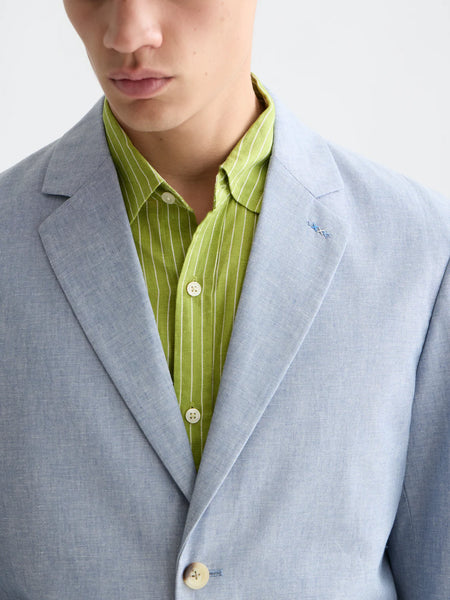 Scotch & Soda Unconstructed Relaxed Fit Linen Blazer - Infinity
