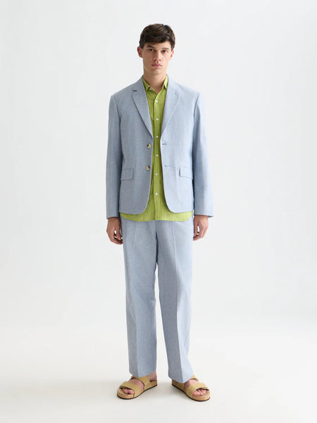 Scotch & Soda Unconstructed Relaxed Fit Linen Blazer - Infinity