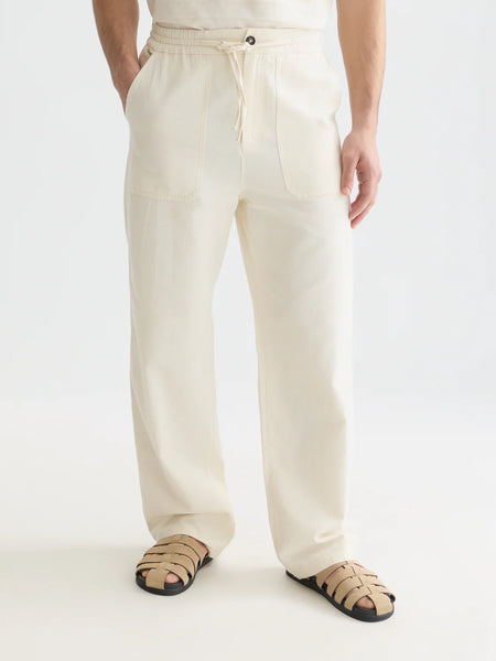 Scotch & Soda Otis Relaxed  Linen Blend Jogger - EggNog