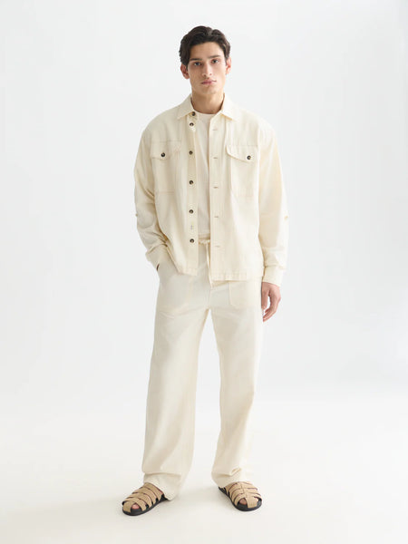 Scotch & Soda Otis Relaxed  Linen Blend Jogger - EggNog