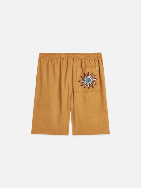 Scotch & Soda Embroidered Linen Blend Shorts - Cathay Spice