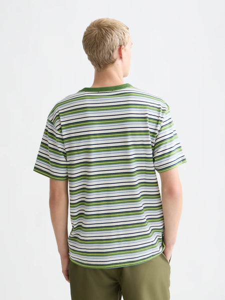 Scotch & Soda Relaxed Striped Yarn Dyed Tee - Garden Green Stripe