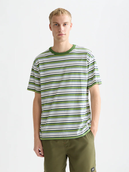 Scotch & Soda Relaxed Striped Yarn Dyed Tee - Garden Green Stripe