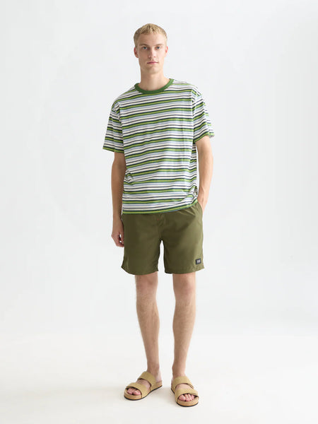 Scotch & Soda Relaxed Striped Yarn Dyed Tee - Garden Green Stripe