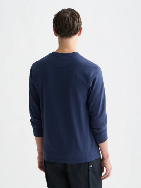 Scotch & Soda Henley L/S Tee - Pageant Blue