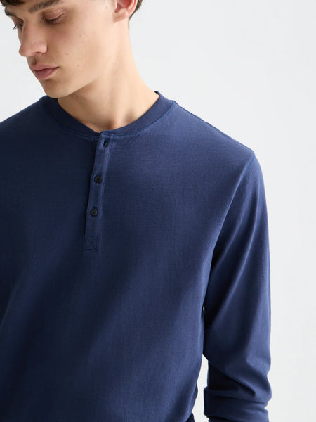 Scotch & Soda Henley L/S Tee - Pageant Blue
