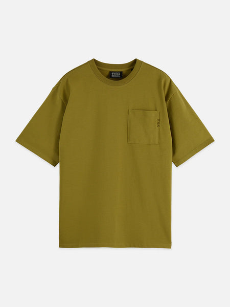 Scotch & Soda 3 Crosses Pocket Tee - Moss Green