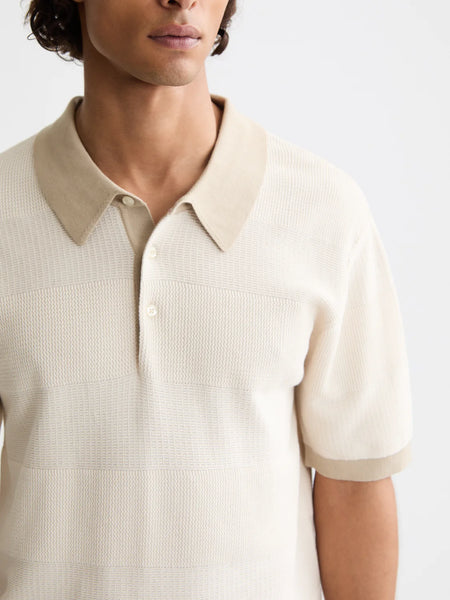 Scotch & Soda Regular-fit Knitted Polo - Eggnog