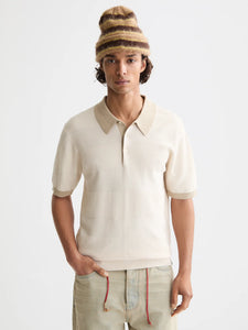 Scotch & Soda Regular-fit Knitted Polo - Eggnog