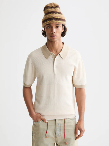 Scotch & Soda Regular-fit Knitted Polo - Eggnog