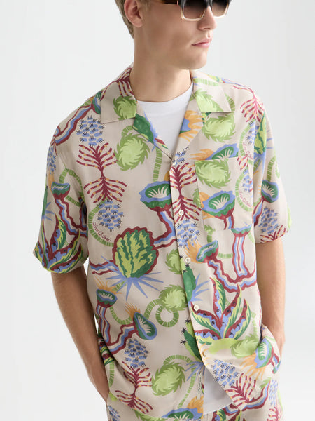 Scotch & Soda Printed Tencel S/S Shirt - Desert Floral/Canyon Clay