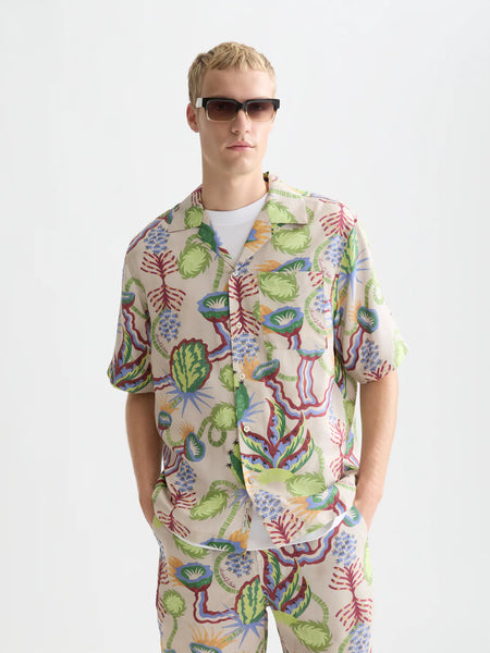 Scotch & Soda Printed Tencel S/S Shirt - Desert Floral/Canyon Clay